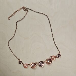 Elegant Rose Gold Necklace with Crystal Accents